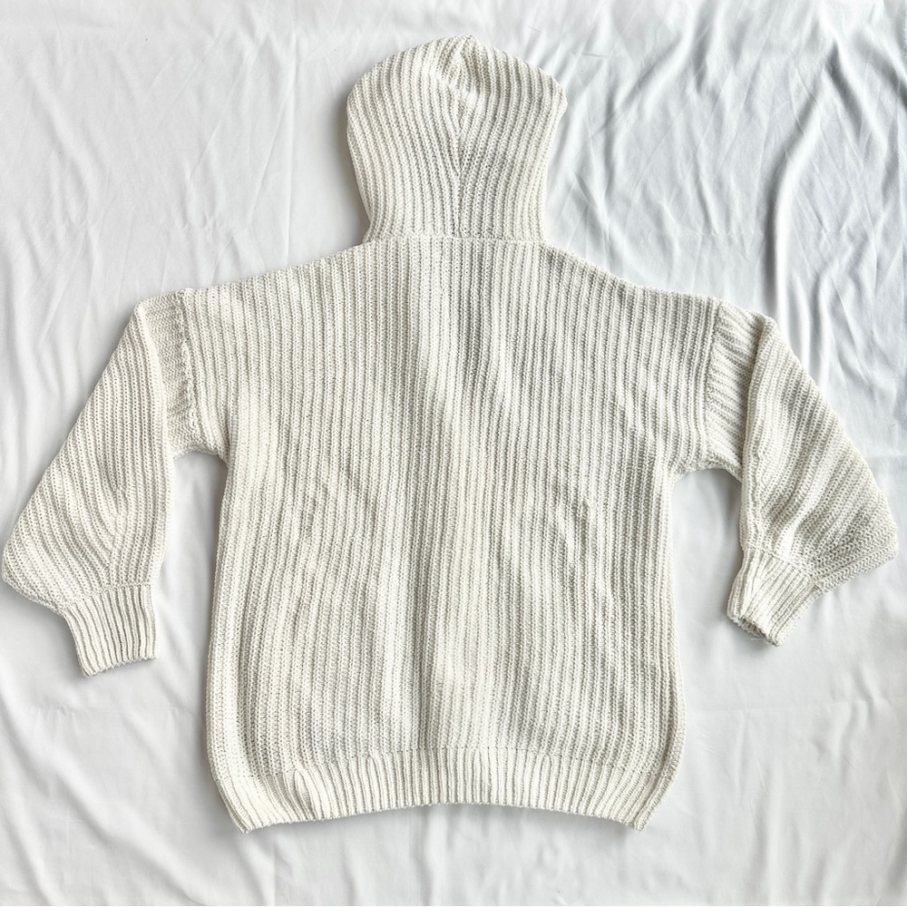 Abercrombie and Fitch Button Up Hooded Crochet Knit Cardigan 🤍 Size Medium - Picture 7 of 8